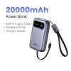 Павербанк Ugreen PB525 Power Bank 20000mAh 22.5W з вбудованим кабелем USB-C — Black